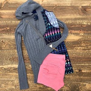 American Eagle Coral Denim Shorts Stretch